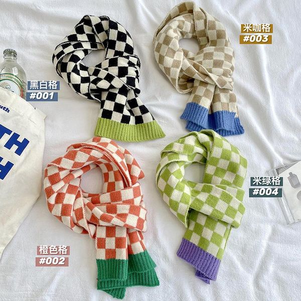 scarves autumn and winter women scarf knitting wool small neck protector warm colorful checkerboard plaid of the student, Blue;gray
scarves autumn and winter women scarf knitting wool small neck protector warm colorful checkerboard plaid of the student, Blue;gray