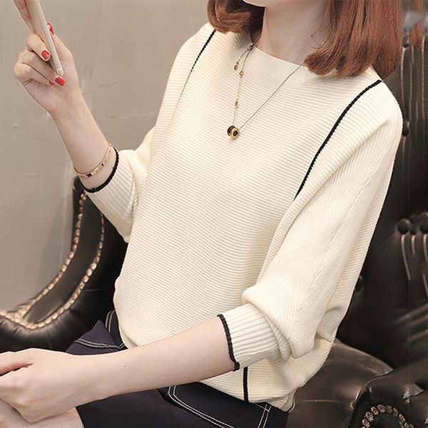 women's sweaters bat sleeve women sweater knitted solid color female pullover casual womens jumper pull femme, White;black
women's sweaters bat sleeve women sweater knitted solid color female pullover casual womens jumper pull femme, White;black
