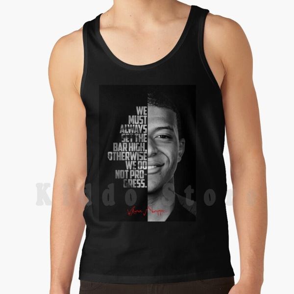 men' tank black and white kylian quote. vest sleeveless france soccer paris sport, White;black
men' tank black and white kylian quote. vest sleeveless france soccer paris sport, White;black