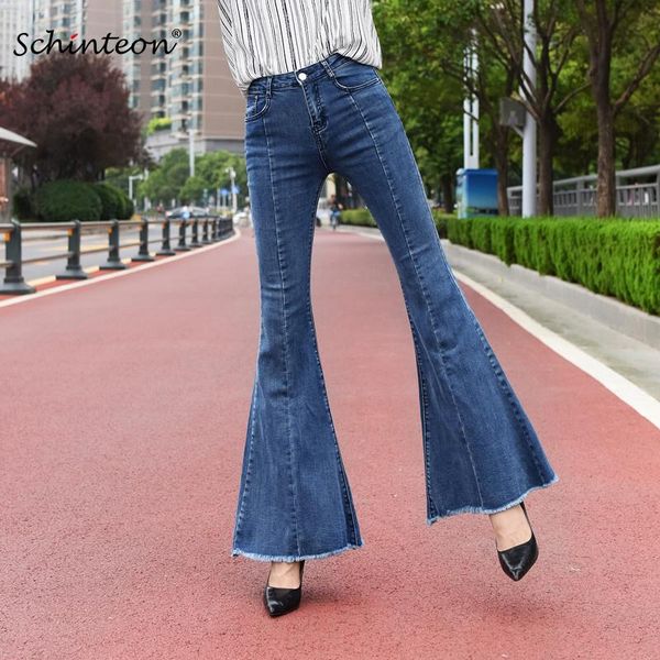 women's jeans schinteon plus size women denim flare pants slim skinny wide leg trousers 38 40, Blue
women's jeans schinteon plus size women denim flare pants slim skinny wide leg trousers 38 40, Blue