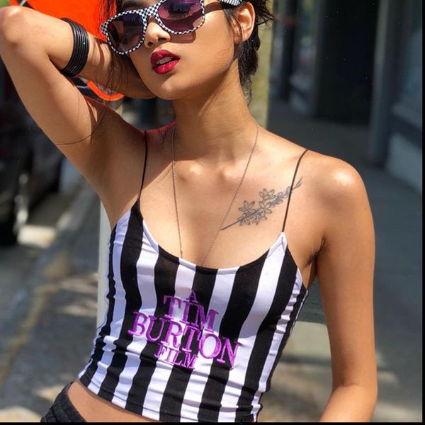 letter embroidery women crop 2021 summer sleeveless skinny camis stripe camisoles tim burton woman clothes, White
letter embroidery women crop 2021 summer sleeveless skinny camis stripe camisoles tim burton woman clothes, White