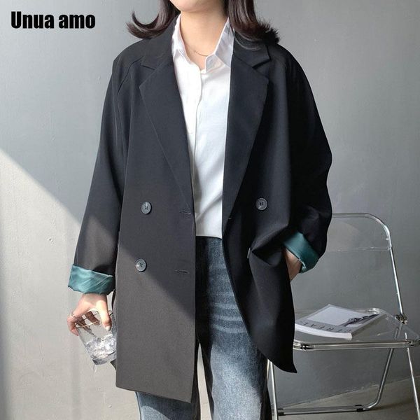 women's suits & blazers unua amo 2021 oversized solid color notched women elegant vintage casual loose temperament blazer coat tide, White;black
women's suits & blazers unua amo 2021 oversized solid color notched women elegant vintage casual loose temperament blazer coat tide, White;black