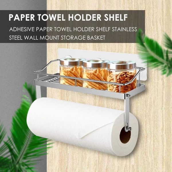 self-adhesive paper towel holder shelf stainless steel simple design style delicate wall mounted storage rack 31x12.5x7cm
self-adhesive paper towel holder shelf stainless steel simple design style delicate wall mounted storage rack 31x12.5x7cm