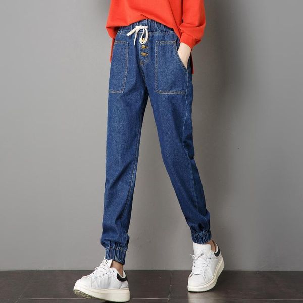 new mais tamanho brim womean alta solta cintura elstica 2021 outono esportes beam ps harm feminino jeans calas de ifur, Blue
new mais tamanho brim womean alta solta cintura elstica 2021 outono esportes beam ps harm feminino jeans calas de ifur, Blue