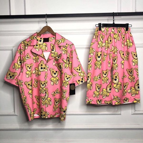 mens 2 piece sets short sleeve shirt and pants set caroon bear printed summer fashion pink tracksuits, Gray
mens 2 piece sets short sleeve shirt and pants set caroon bear printed summer fashion pink tracksuits, Gray