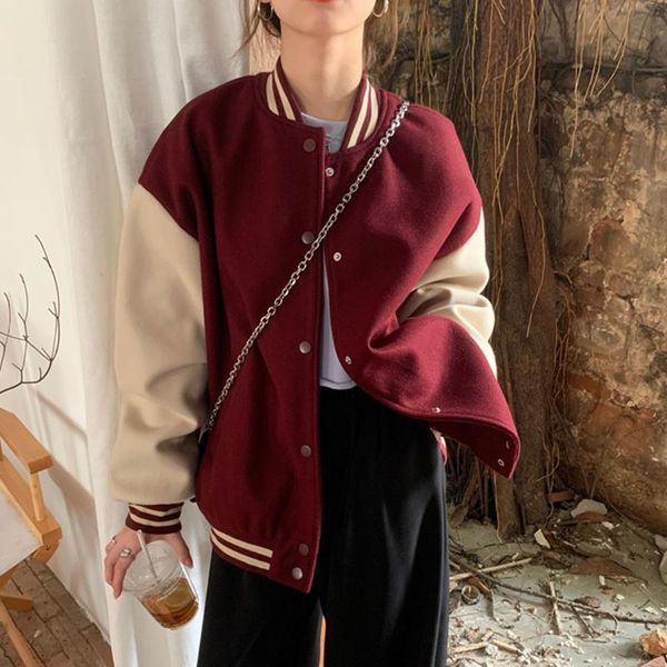 women's jackets korean baseball uniform color blocking oversized females jacket patchwork casual women coats for autumn winter, Black;brown
women's jackets korean baseball uniform color blocking oversized females jacket patchwork casual women coats for autumn winter, Black;brown