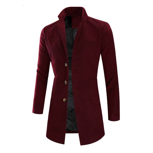 2020 new fashion medium length woolen simple solid color windbreaker coat men's, Black
2020 new fashion medium length woolen simple solid color windbreaker coat men's, Black