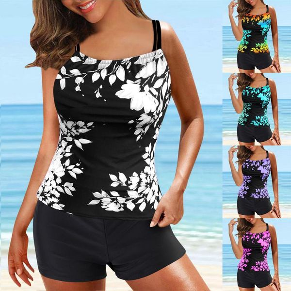women's swimwear 2021 swimsuit tankini large bikini set digital print suspender beach split bathing suits, White;black
women's swimwear 2021 swimsuit tankini large bikini set digital print suspender beach split bathing suits, White;black