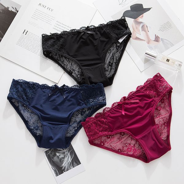 new and breathable lace girl's briefs, Black;pink 
new and breathable lace girl's briefs, Black;pink