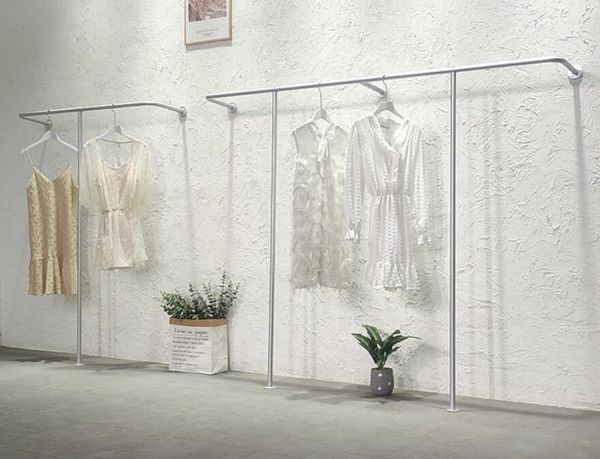 hooks & rails women's clothing store shelf silver display rack wall floor type clothes side hanging
hooks & rails women's clothing store shelf silver display rack wall floor type clothes side hanging