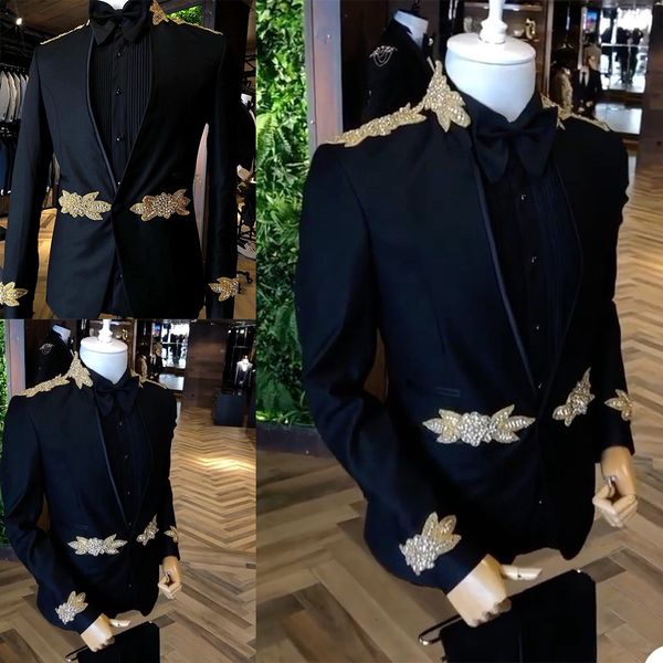 gold pearls beading mens tuxedos groom wear one button wedding blazer suits business prom party jacket 2 pieces, Black;gray
gold pearls beading mens tuxedos groom wear one button wedding blazer suits business prom party jacket 2 pieces, Black;gray