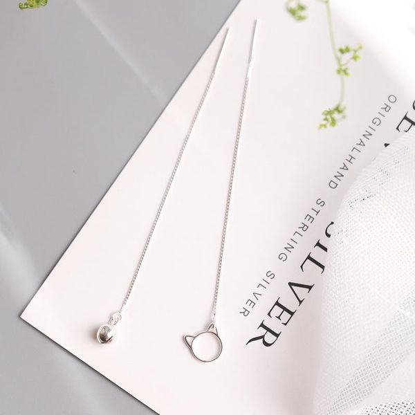 stud s925 sterling silver hypoallergenic asymmetric hollow cat bell ear studs  fashion temperament simple small fresh animal earring, Golden;silver
stud s925 sterling silver hypoallergenic asymmetric hollow cat bell ear studs  fashion temperament simple small fresh animal earring, Golden;silver