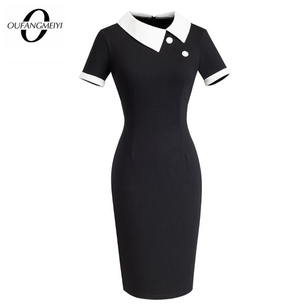 women elegant black contrast patchwork work office business sheath vintage button turn-down collar pencil dress eb506 210302, Black;gray
women elegant black contrast patchwork work office business sheath vintage button turn-down collar pencil dress eb506 210302, Black;gray