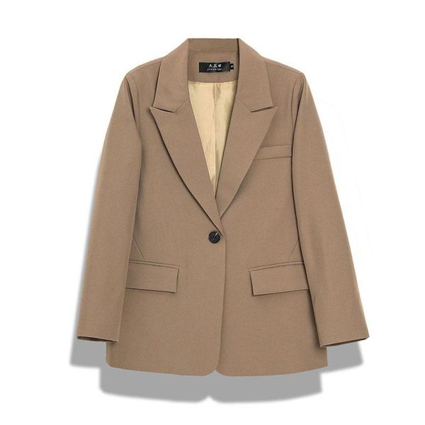 women's suits & blazers 2021 spring and autumn jacket suit loose one button casual small female coat, White;black
women's suits & blazers 2021 spring and autumn jacket suit loose one button casual small female coat, White;black