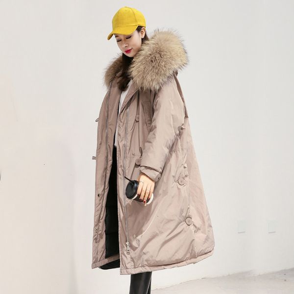 large real raccoon fur hooded 2021 women white duck down jackets loose long warm thicken parkas for female winter jacket women t191031, Black
large real raccoon fur hooded 2021 women white duck down jackets loose long warm thicken parkas for female winter jacket women t191031, Black