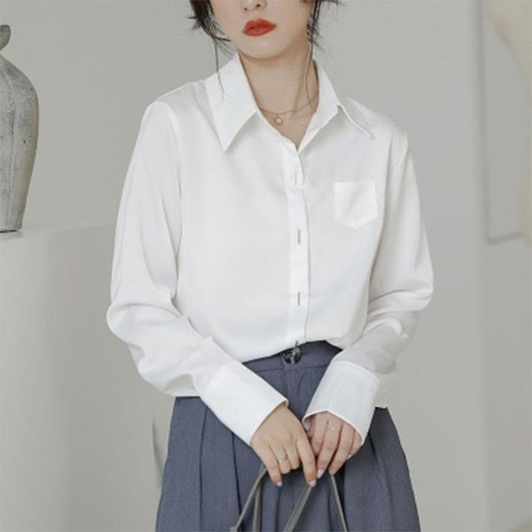 women's blouses & shirts 2021 autumn korea fashion women long sleeve loose chiffon office lady turn-down collar white blouse m590
women's blouses & shirts 2021 autumn korea fashion women long sleeve loose chiffon office lady turn-down collar white blouse m590