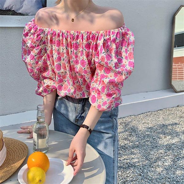 women's blouses & shirts hzirip summer slash neck 2021 folds shirt puff sleeve floral sweet girl chiffon loose fashion gentle women top, White
women's blouses & shirts hzirip summer slash neck 2021 folds shirt puff sleeve floral sweet girl chiffon loose fashion gentle women top, White