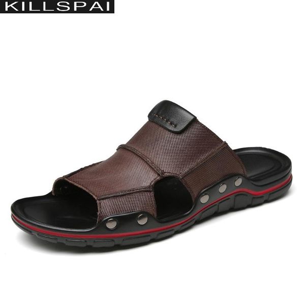 slippers killspai 2021 man leather breathable summer men sandals outdoor genuine male beach shoe, Black
slippers killspai 2021 man leather breathable summer men sandals outdoor genuine male beach shoe, Black