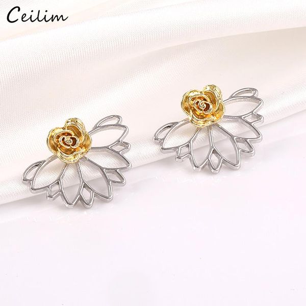 stud korean fashion gold color rose earring for women 2021 flower wedding earrings designer jewelry valentine's day gift, Golden;silver
stud korean fashion gold color rose earring for women 2021 flower wedding earrings designer jewelry valentine's day gift, Golden;silver