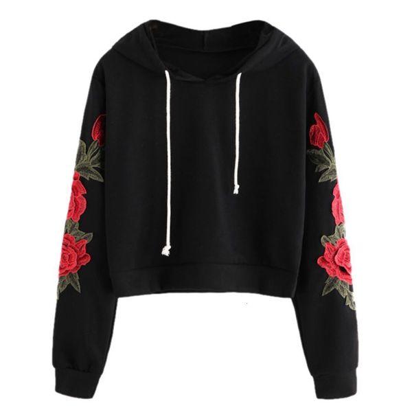fashion women sweatshirt 2021 hoodies rose embroidery crop hoodie long sleeve jumper hooded pullover coat casual sweatshirt top, Black
fashion women sweatshirt 2021 hoodies rose embroidery crop hoodie long sleeve jumper hooded pullover coat casual sweatshirt top, Black