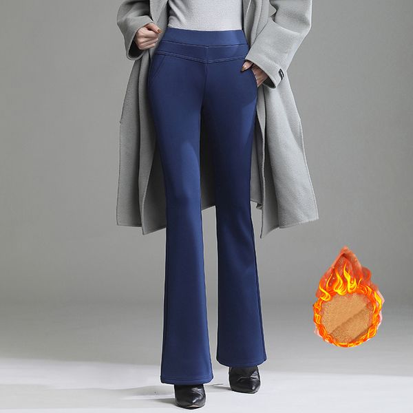 2021 new women winter flare thicken fleece trousers female black blue red high waist stretch pants warm veet legging s-4xl rab0, Black;white
2021 new women winter flare thicken fleece trousers female black blue red high waist stretch pants warm veet legging s-4xl rab0, Black;white