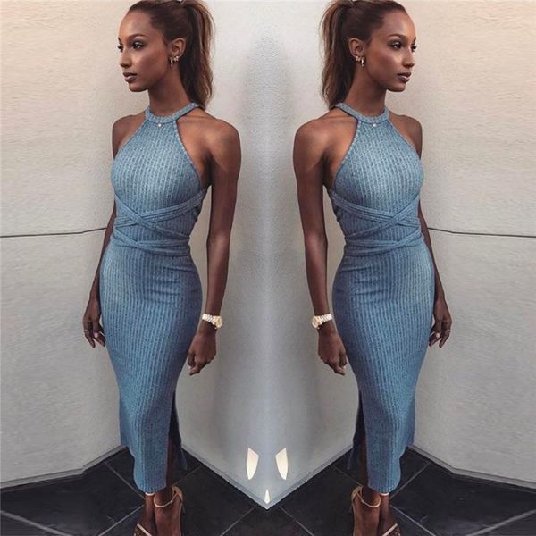 casual dresses women's backless bandage sleeveless sheath blue long dress strapless halter bodycon ladies short club party, Black;gray
casual dresses women's backless bandage sleeveless sheath blue long dress strapless halter bodycon ladies short club party, Black;gray