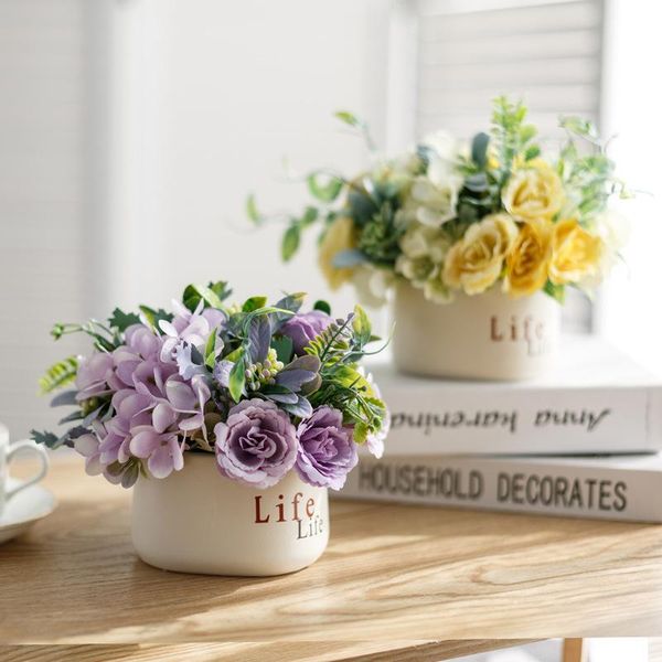 decorative flowers & wreaths artificial rose bouquets with ceramics vase fake daisy decoration for table home office wedding
decorative flowers & wreaths artificial rose bouquets with ceramics vase fake daisy decoration for table home office wedding