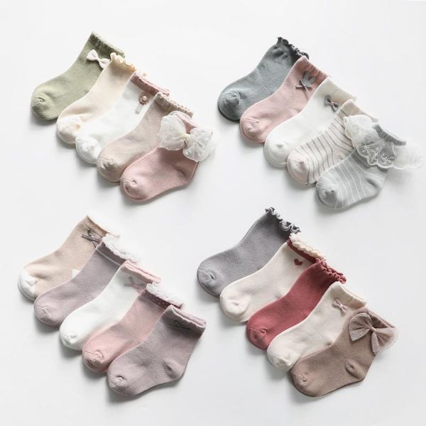 socks 5pairs/pack kids girls bow lace children's casual cotton baby princess style autumn winter accessories1, Pink;yellow
socks 5pairs/pack kids girls bow lace children's casual cotton baby princess style autumn winter accessories1, Pink;yellow