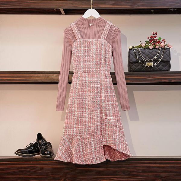 two piece dress fashion week autumn elegant women pink knitted pullover sweaters + ladies tweed strap dresses vestido 2pcs set suit, White
two piece dress fashion week autumn elegant women pink knitted pullover sweaters + ladies tweed strap dresses vestido 2pcs set suit, White