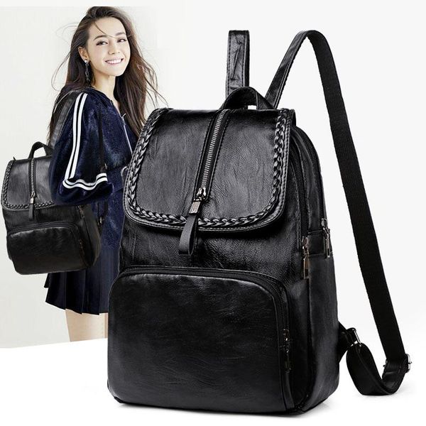 backpack shoulder bag women 2021 korean fashion all-match product pu soft leather school casual student 
backpack shoulder bag women 2021 korean fashion all-match product pu soft leather school casual student