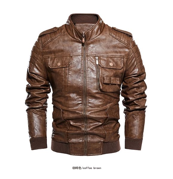 mens faux jacket moto biker streetwear men pu coat solid vintage male leather jacket stylish fashion bomber jakcet 2020 new, Black;brown
mens faux jacket moto biker streetwear men pu coat solid vintage male leather jacket stylish fashion bomber jakcet 2020 new, Black;brown