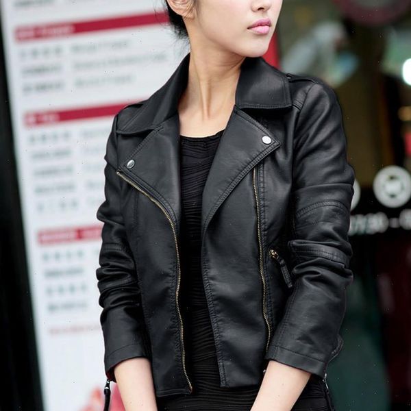 short coat outwear trendy women leather zipper jacket streetwear slim biker motorcycle coat punk outwear cool lady jackets, Black;brown
short coat outwear trendy women leather zipper jacket streetwear slim biker motorcycle coat punk outwear cool lady jackets, Black;brown