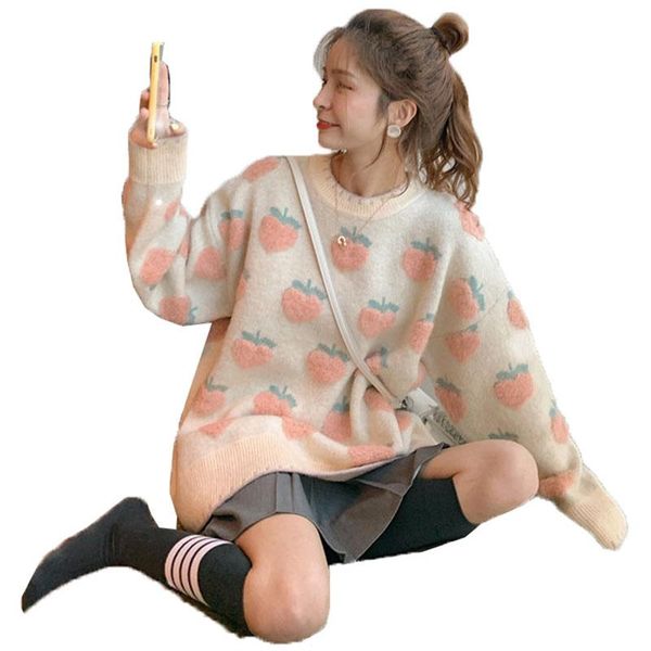 women's sweaters sweater pullover peach strawberry knitted round neck long sleeve autumn winter bottoming shirt external wear, White;black
women's sweaters sweater pullover peach strawberry knitted round neck long sleeve autumn winter bottoming shirt external wear, White;black