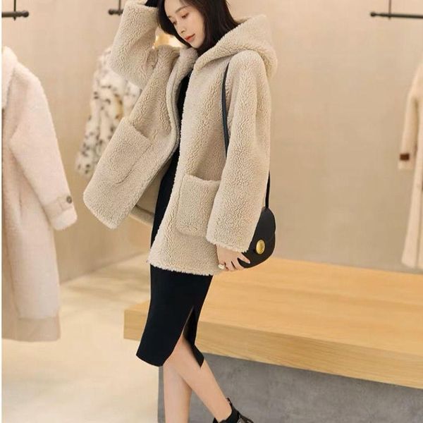 women's fur & faux women 2021 autumn winter casual hooded coat female long sleeve loose fake jacket ladies lamb warm outerwear c530, Black
women's fur & faux women 2021 autumn winter casual hooded coat female long sleeve loose fake jacket ladies lamb warm outerwear c530, Black