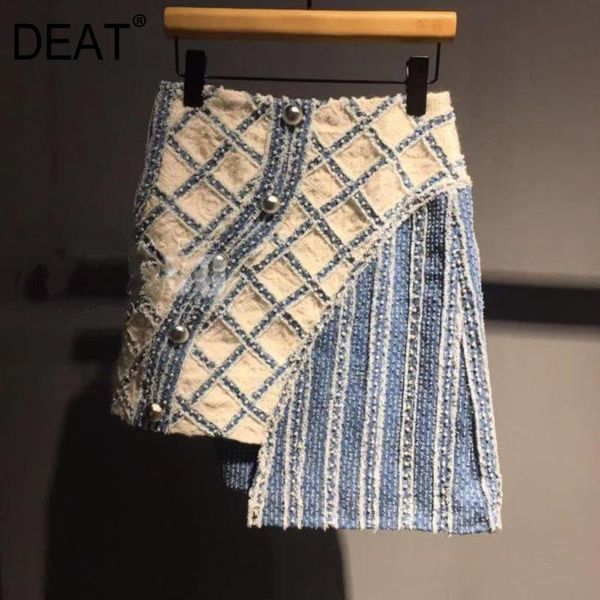 skirts deat 2021 spring and summer high waist irrgular plaided pearls denim woolen patchwork halfbody wl76905l, Black
skirts deat 2021 spring and summer high waist irrgular plaided pearls denim woolen patchwork halfbody wl76905l, Black