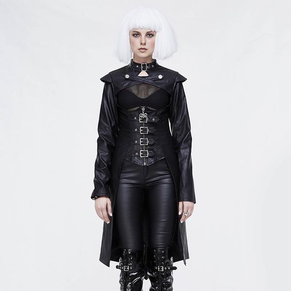 women's trench coats devil fashion leather jacket women gothic cloaks punk silm tailcoat for cosplay party, Tan;black
women's trench coats devil fashion leather jacket women gothic cloaks punk silm tailcoat for cosplay party, Tan;black