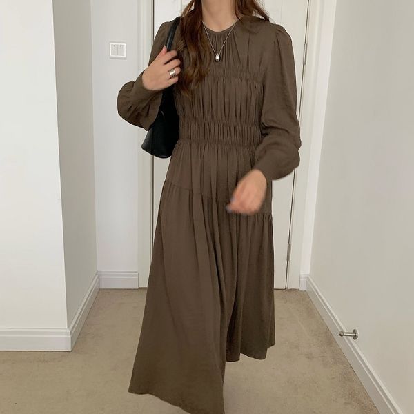 minimalist sleeve solid long women's dresses 2021 new fall dress of vintage korean stylish women 90mh, Black;gray
minimalist sleeve solid long women's dresses 2021 new fall dress of vintage korean stylish women 90mh, Black;gray