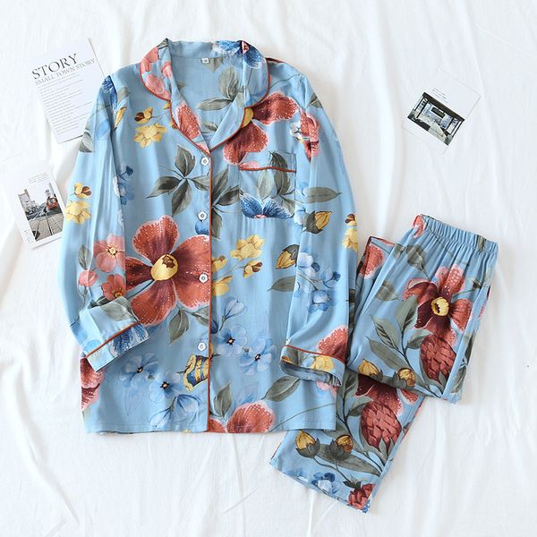 2021 japanese new style ladies summer pajamas two-piece 100% viscose large flower thin elegant home service suit loose sleepwear 7wm6, Black;brown
2021 japanese new style ladies summer pajamas two-piece 100% viscose large flower thin elegant home service suit loose sleepwear 7wm6, Black;brown