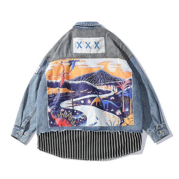 2021 men's birds printed denim jackets hip hop patchwork jacket streetwear cotton coat for male, Black;brown
2021 men's birds printed denim jackets hip hop patchwork jacket streetwear cotton coat for male, Black;brown