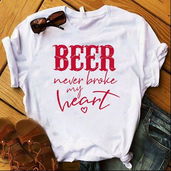 women lady t shirt beer never broke my heart printed tshirt ladies tee shirt women female clothes graphic t shirt, White
women lady t shirt beer never broke my heart printed tshirt ladies tee shirt women female clothes graphic t shirt, White