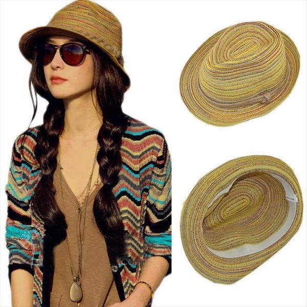1 pcs lady women beauty colorful striped straw beach summer sun panama hat fashion foldable cappelli pescatore, Blue;gray
1 pcs lady women beauty colorful striped straw beach summer sun panama hat fashion foldable cappelli pescatore, Blue;gray