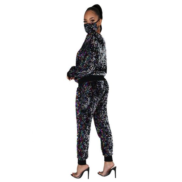 women's two piece pants sequined sweatsuit for women sets 2021 fashion long sleeve pullover and sweatpant pieces plus size clothes 3xl, White 
women's two piece pants sequined sweatsuit for women sets 2021 fashion long sleeve pullover and sweatpant pieces plus size clothes 3xl, White