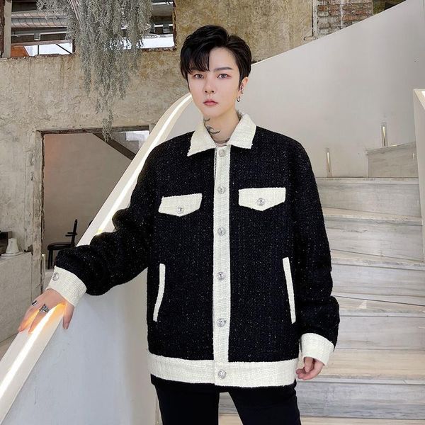 men's jackets wear 2021 autumn turn-down collar loose coat for male patchwork single breasted jacket with pocket, Black;brown
men's jackets wear 2021 autumn turn-down collar loose coat for male patchwork single breasted jacket with pocket, Black;brown