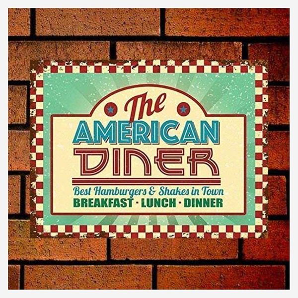 the american diner. roadside cafe, 50's, 60's dinner sign retro metal 8x12 wall decor
the american diner. roadside cafe, 50's, 60's dinner sign retro metal 8x12 wall decor
