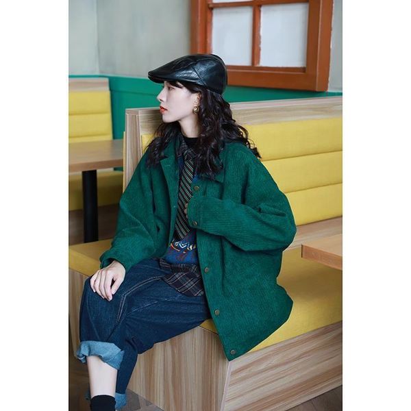 women's jackets y2k green jacket for women trend autumn winter 2021 korean retro loose wild thin straight corduroy vintage short, Black;brown
women's jackets y2k green jacket for women trend autumn winter 2021 korean retro loose wild thin straight corduroy vintage short, Black;brown