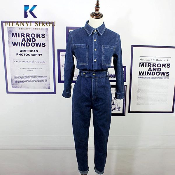 women's jumpsuits & rompers fashion denim overalls women 2021 autumn long sleeve bodysuit high waist jeans romper trousers female casua, Black;white
women's jumpsuits & rompers fashion denim overalls women 2021 autumn long sleeve bodysuit high waist jeans romper trousers female casua, Black;white