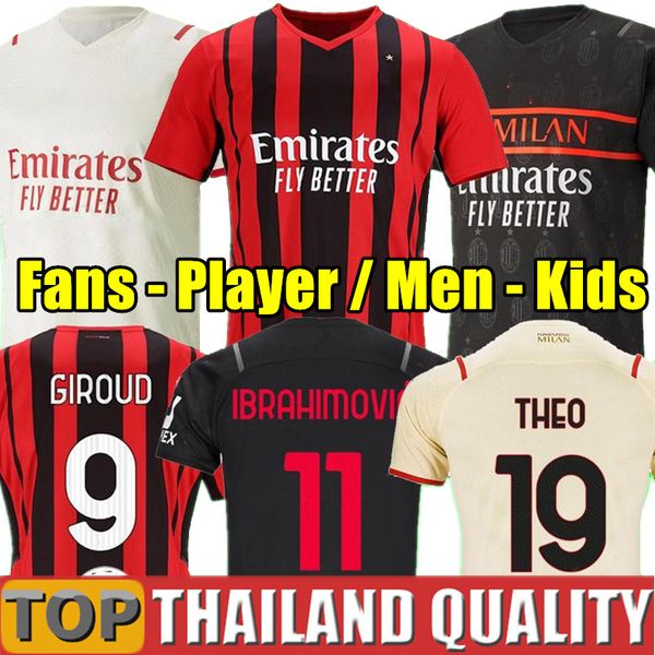 21 22 ac milan soccer jerseys giroud bouré maignan ibrahimovic kessie football shirt 2021 2022 tonali paqueta bennacer rebic camiseta brahim, Black;yellow
21 22 ac milan soccer jerseys giroud bouré maignan ibrahimovic kessie football shirt 2021 2022 tonali paqueta bennacer rebic camiseta brahim, Black;yellow