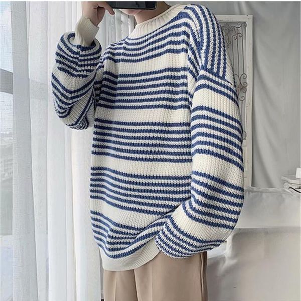 men's sweaters striped sweater men crewneck fashion clothes autumn winter 2021 oversized thin wool swaeters, White;black
men's sweaters striped sweater men crewneck fashion clothes autumn winter 2021 oversized thin wool swaeters, White;black