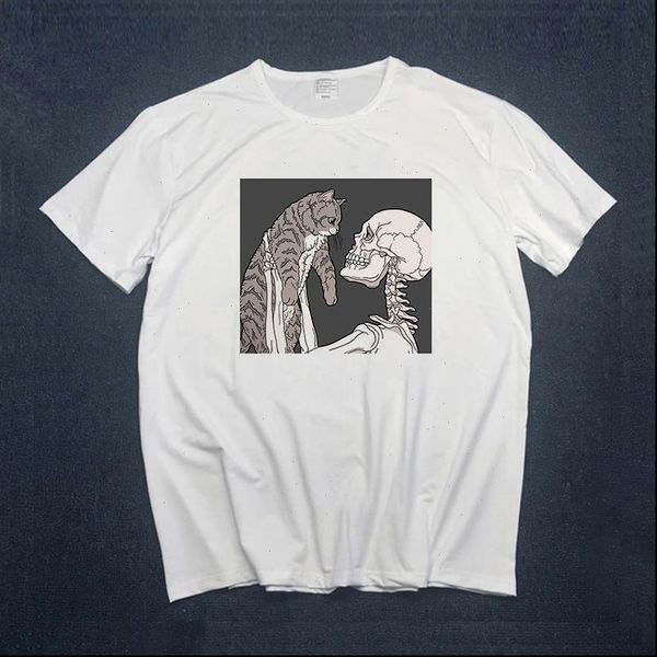 horro skull and cute cat women t shirt harajuku female t shirts short sleeve ullzang punk style girls tees streetwear, White
horro skull and cute cat women t shirt harajuku female t shirts short sleeve ullzang punk style girls tees streetwear, White