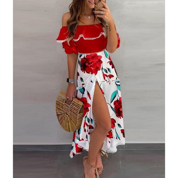 casual dresses 2021 summer fashion printed dress one shoulder high split short sleeve feminine slim waist halter, Black;gray
casual dresses 2021 summer fashion printed dress one shoulder high split short sleeve feminine slim waist halter, Black;gray